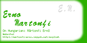 erno martonfi business card