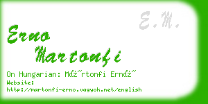 erno martonfi business card